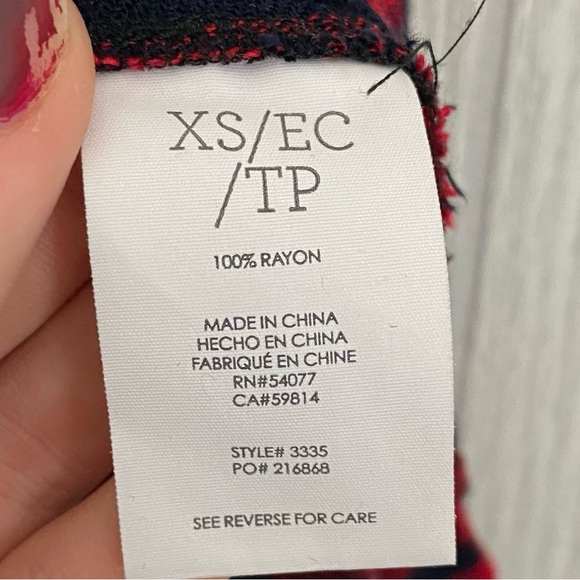 Cabi | Lodge Ruffle Red & Black Plaid Button Down Shirt Size XS - Picture 4 of 14